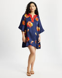 Model wears Silk Kaftan Dress in Nour