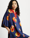 Model wears Silk Kaftan Dress in Nour