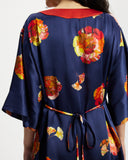 Model wears Silk Kaftan Dress in Nour