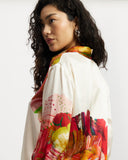 Model wears Long Sleeve Shirt in Diya 
