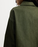 Khaki Denim Workwear Jacket worn by a person on a white background