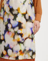 Model wears Contrast Slip Midi Skirt with watercolour and contrast silk orange