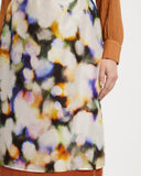 Model wears Contrast Slip Midi Skirt with watercolour and contrast silk orange