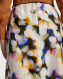 Model wears Contrast Slip Midi Skirt with watercolour and contrast silk orange