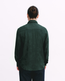 Tie Neck Long Sleeve Shirt - Dark Teal Floral