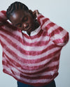model wearing knitted mohair jumper