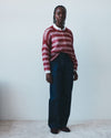 model wearing knitted mohair jumper