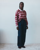 model wearing knitted mohair jumper