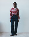 model wearing knitted mohair jumper