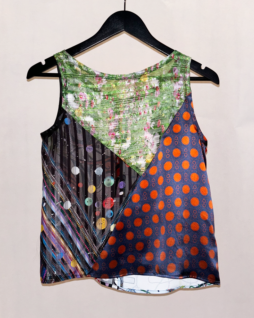 Hanging shot of 2XS(G) Romance Was Born Patchwork Splice Shell Top