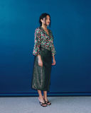 Model wears Wild Meadow Wrap Top