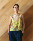 Patchwork Splice Shell Top - Vintage Bouquets S