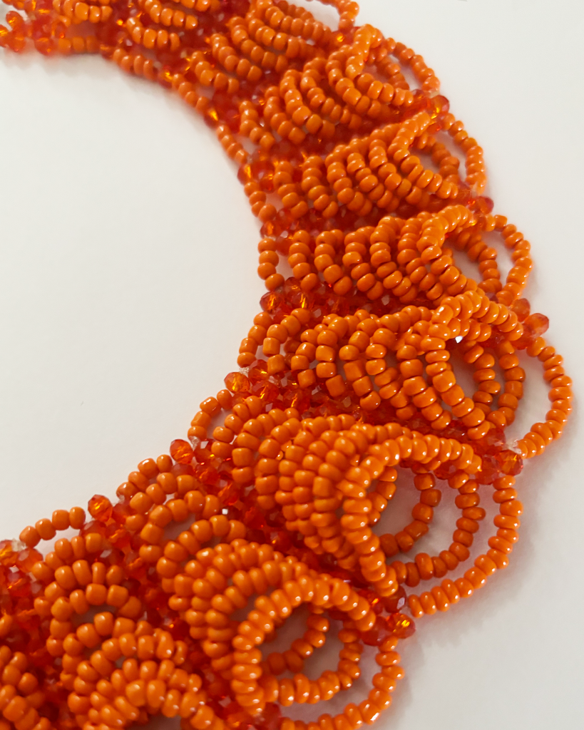 Amber Orange Billiano Tiered Necklace