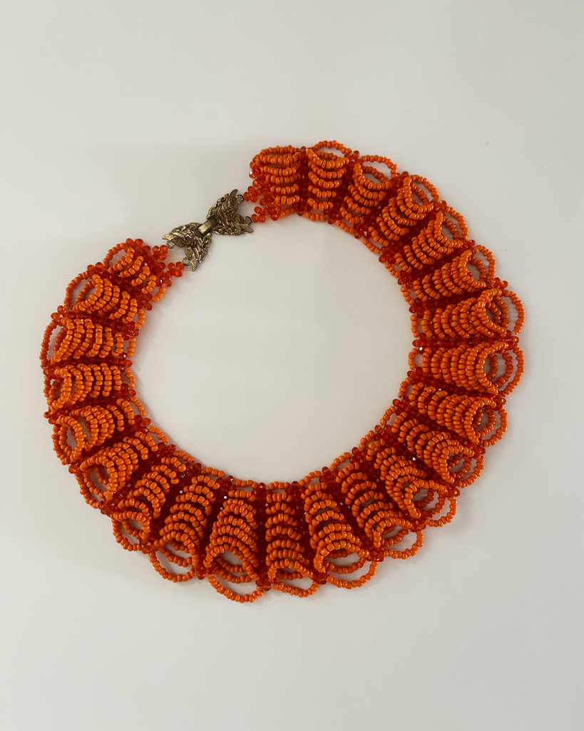 Amber Orange Billiano Tiered Necklace