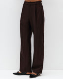 Model wears Bitter Chocolate Suit Pant