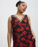 V-Neck Dress - Crimson Carnival