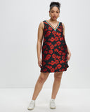 V-Neck Dress - Crimson Carnival