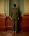 Model wears Dark Olive Blazer