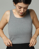 Dorsu Ribbed Tank Top - Grey Marle