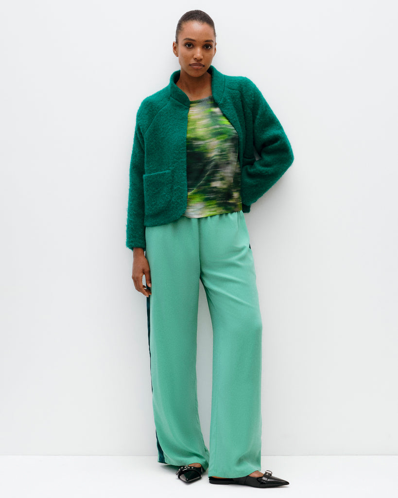 Model wears Emerald Cropped Anorak