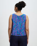Model wears Fariba Silk Shell Top