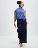 Model wears Fariba Silk Shell Top