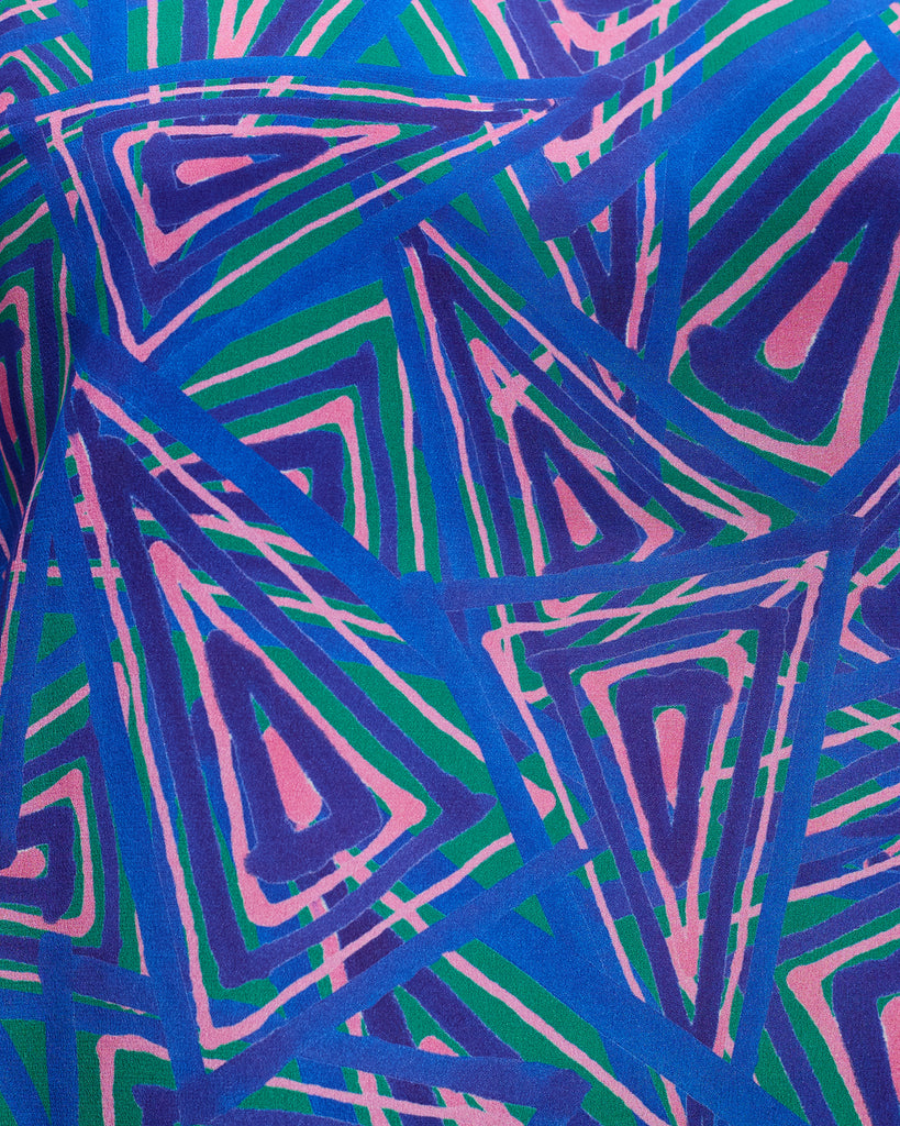 Close up of Fariba triangles fabric