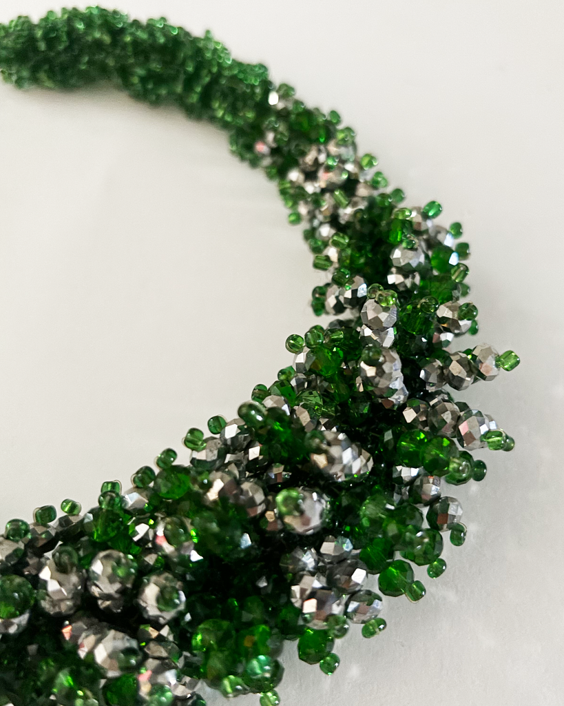 Forest Green Billiano Large Beaded Necklace