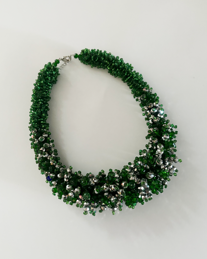 Forest Green Billiano Large Beaded Necklace