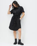 Gracie Shirt Dress - Black
