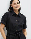 Gracie Shirt Dress - Black