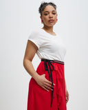 Model Wears Guava Colada Wrap Skirt