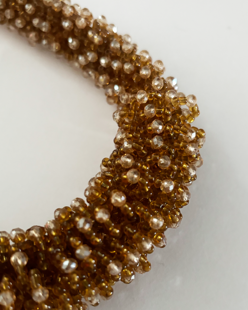 Honey Gold Billiano Large Beaded Necklace