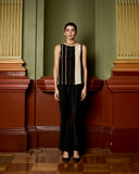 Model Wears Kohl Black Flared Pant