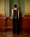 Model Wears Kohl Black Flared Pant