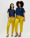 Models wear Marigold Straight Leg Pant