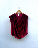 Cowl Draped Top - Ruby Red