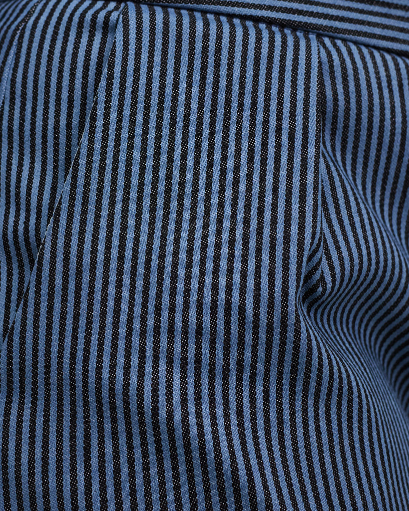 Close up of Sailor Stripe Denim Culottes Fabric