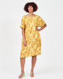 Model wears Scoop Dress - Yellow Aster