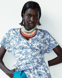 Model Wears Shell Billiano Layered Necklace