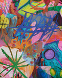 Amplify close up print on silk fabric