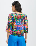 Model wears Silk Smock Top - Amplify