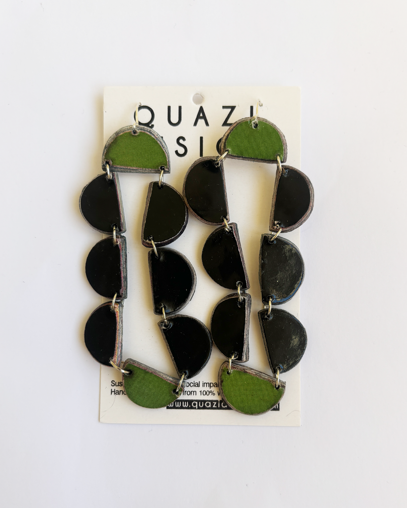 Quazi Design Sisanda Earring Black and Green