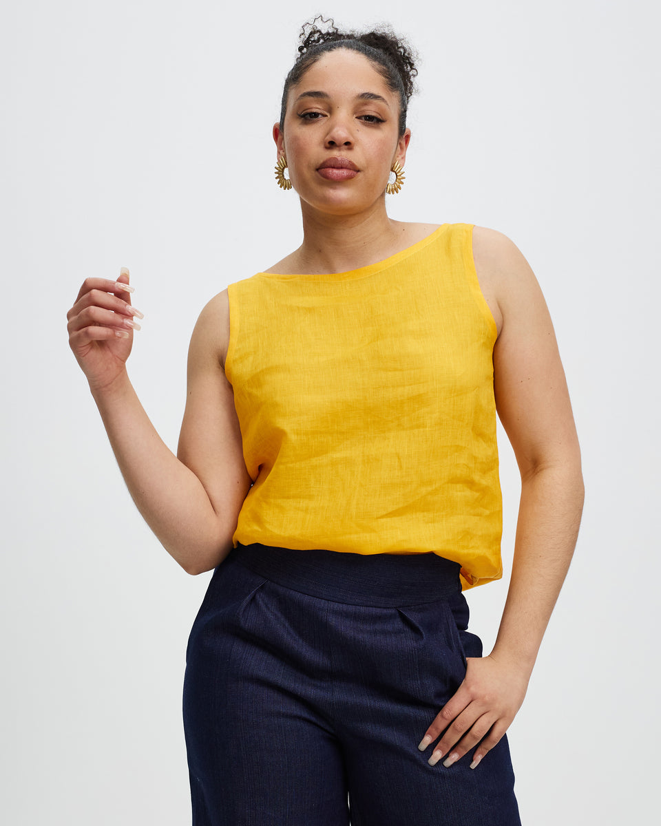 Linen Shell Top - Sunshine – The Social Outfit