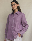 Long Sleeve Shirt - Soft Plum Stripe