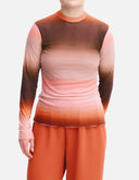 Ombre Mesh long Sleeve Top - Sunset
