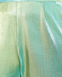 Close up of Model wears Aqua Sparkle Fabric