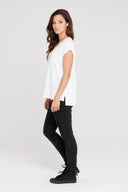 Dorsu Rolled Sleeve Top - White