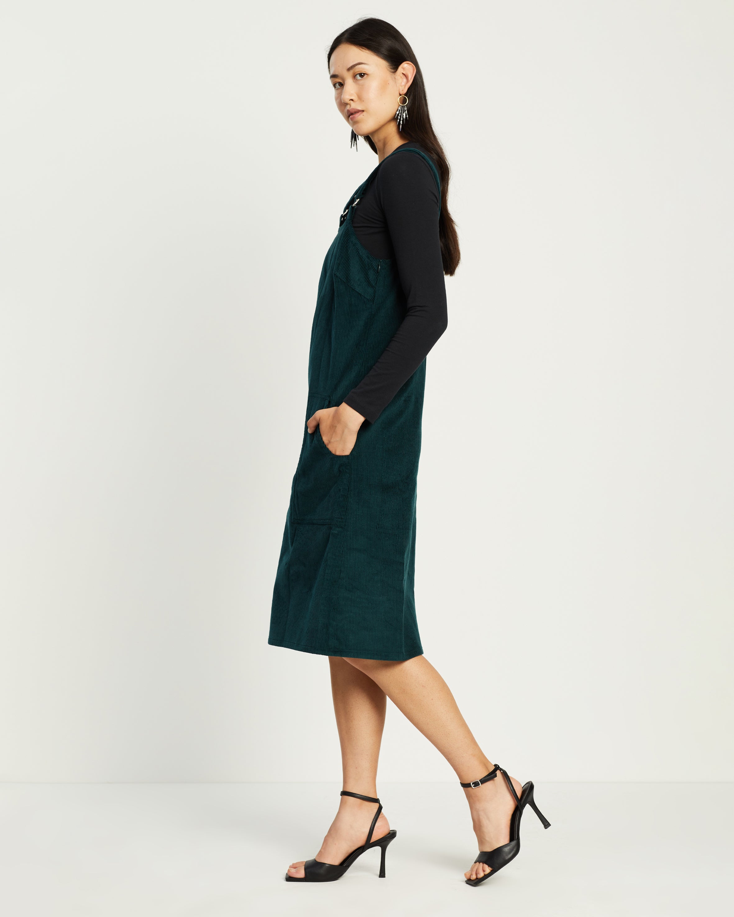 dress alterations green bay A-Line Zip Dress - Olive Cord - Women's
