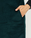 Long Pinafore - Green Corduroy